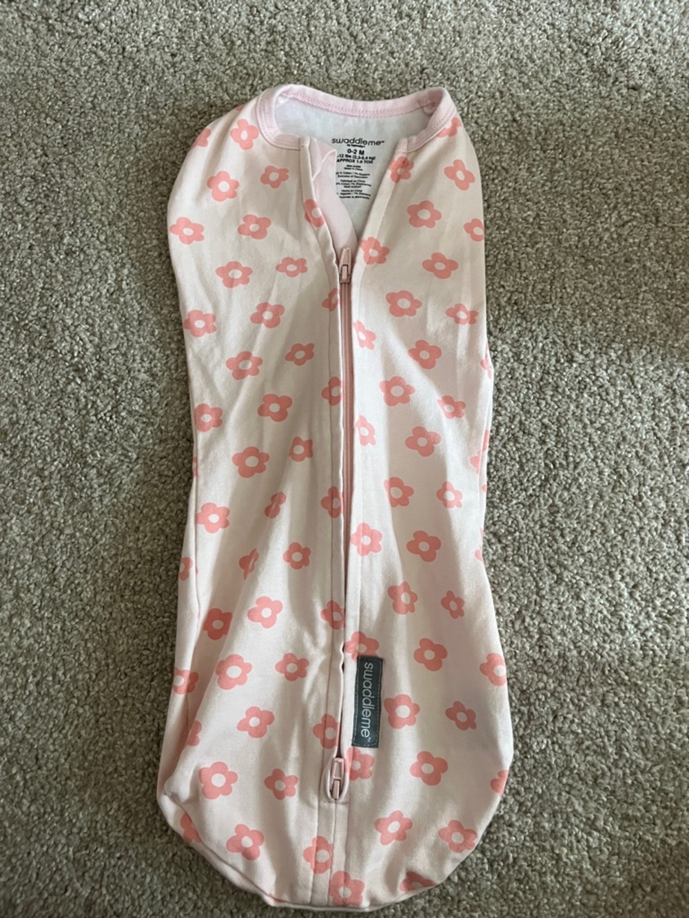 SwaddleMe Pink Floral Zip Swaddle Sack
